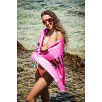 Rýchloschnúci uterák CECE #THISISKURVALIFE 140 x 70 cm ružová